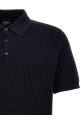 Woven knit polo shirt Blue