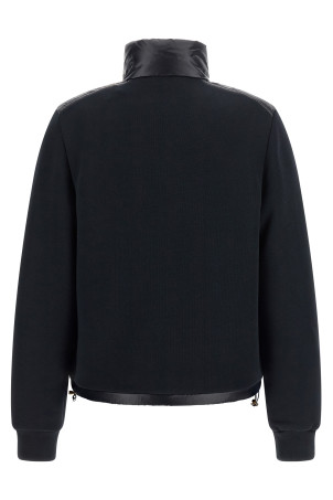 Two-material padded cardigan Blue