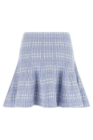 Check knit skirt Blue