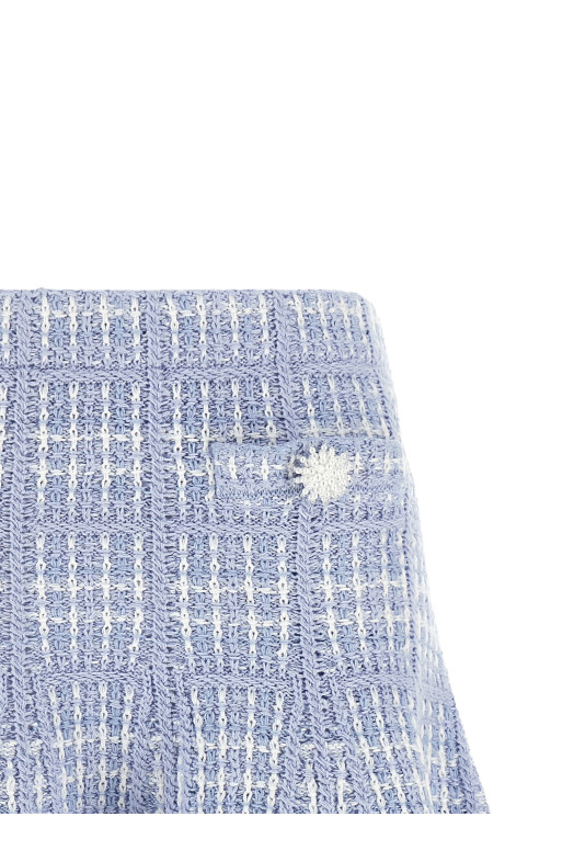 Юбка из трикотажа синего цвета SELF PORTRAIT AW26146SKBLBLUE