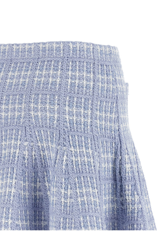 Юбка из трикотажа синего цвета SELF PORTRAIT AW26146SKBLBLUE
