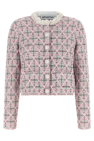 Floral collar cardigan Pink
