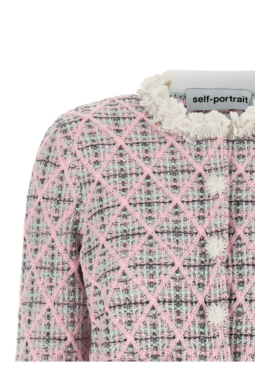Floral collar cardigan Pink