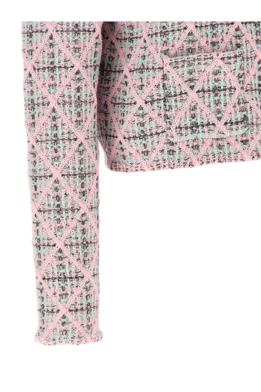 Floral collar cardigan Pink