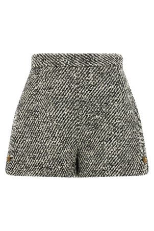 Bouclé wool shorts Black-grey