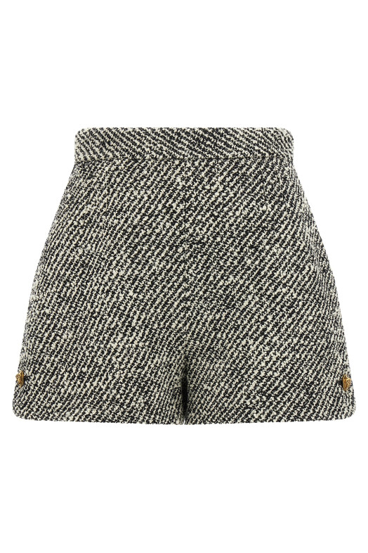 Bouclé wool shorts Black-grey