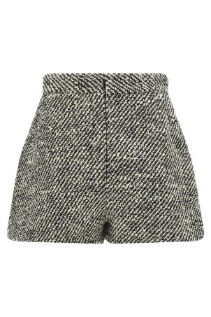Bouclé wool shorts Black-grey