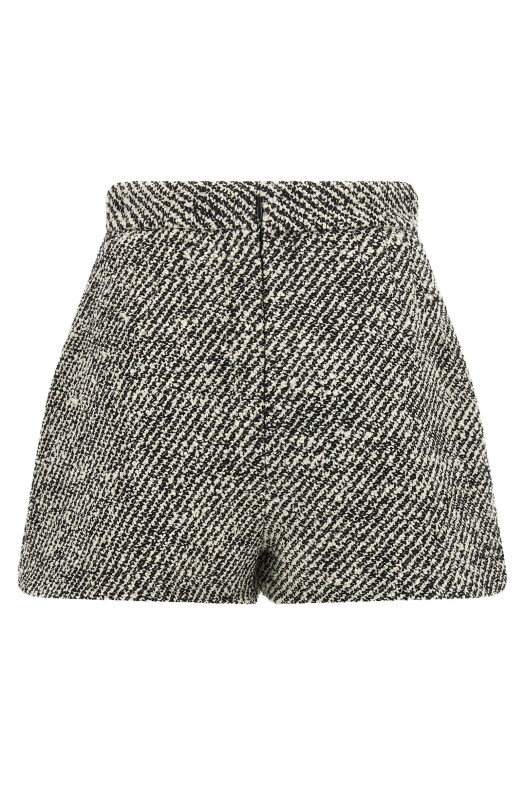Bouclé wool shorts Black-grey