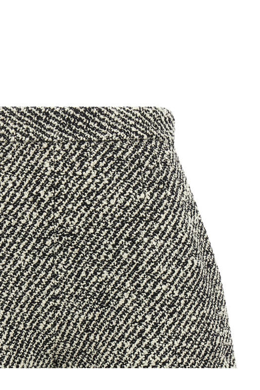 Bouclé wool shorts Black-grey
