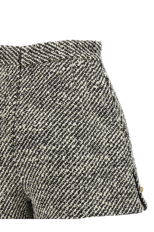 Bouclé wool shorts Black-grey