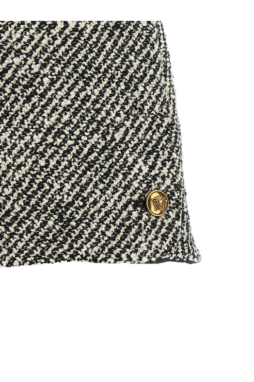 Bouclé wool shorts Black-grey
