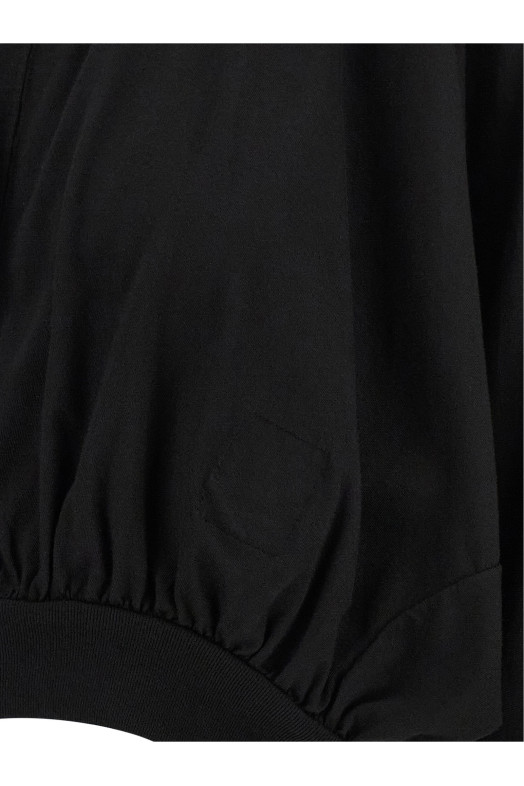 'Cropped Hooded Top' Long Sleeve Sweater Black