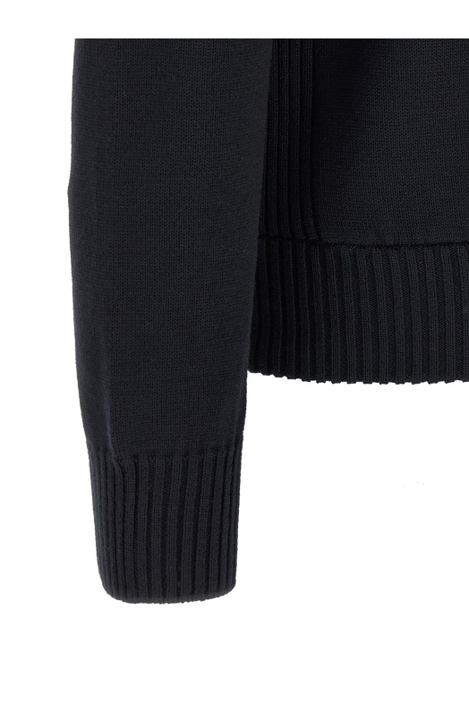 Two-material cardigan Blue