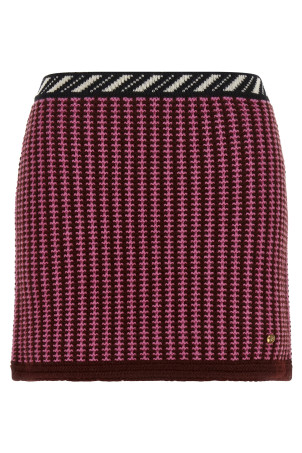 Crochet knit skirt Pink