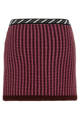 Crochet knit skirt Pink