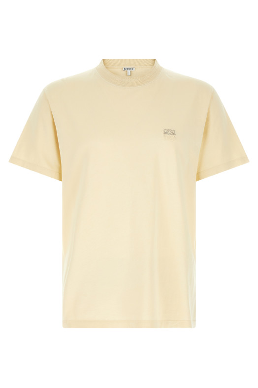 'Anagram' logo embroidery t-shirt Beige