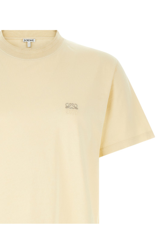 'Anagram' logo embroidery t-shirt Beige