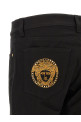 Medusa embroidery jeans Black
