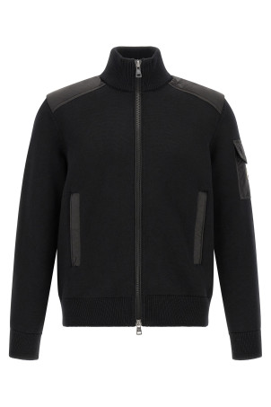 The Moncler 'Padded Wool Zip-Up' cardigan  Black