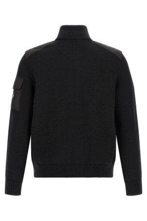 The Moncler 'Padded Wool Zip-Up' cardigan  Black