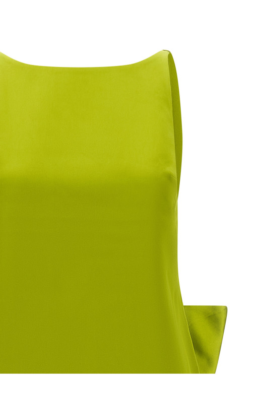 Платье с большим бантом, зелёное SELF PORTRAIT AW26008SGGREEN