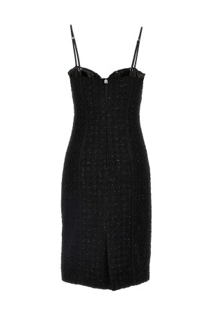Bouclé midi dress Black