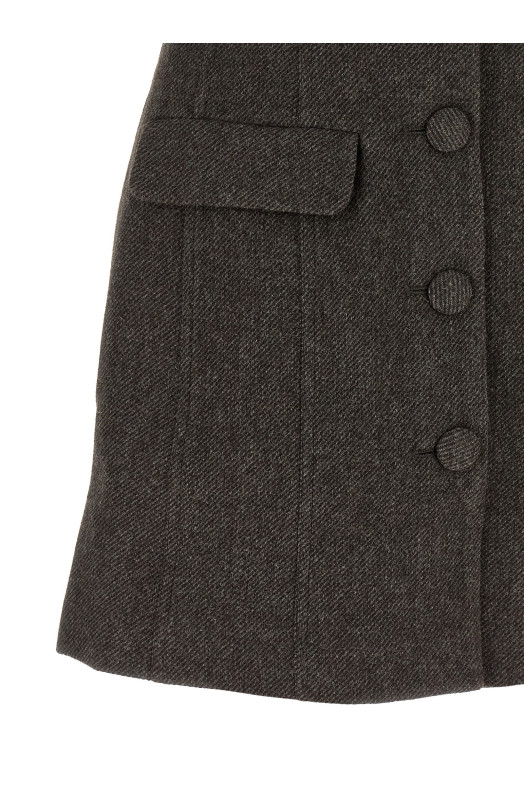 Платье с вырезом «Бардо» коричневого цвета SELF PORTRAIT AW26076SBRBROWN