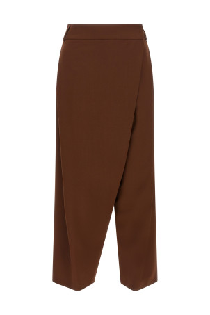 Asymmetrical panel pants Brown