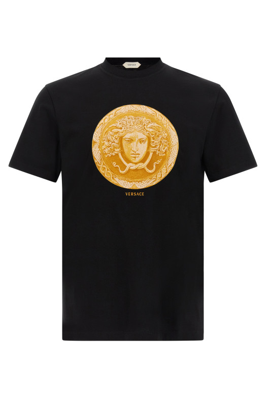 Футболка с принтом «Medusa Coin», черная 10264521A193031B000