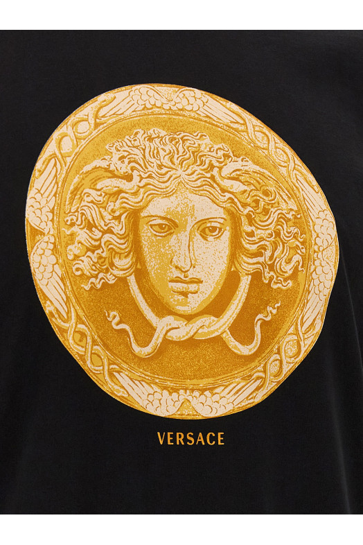 Футболка с принтом «Medusa Coin», черная 10264521A193031B000