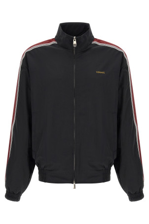 Craquelé-effect blouson Black