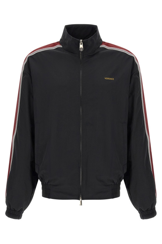 Craquelé-effect blouson Black