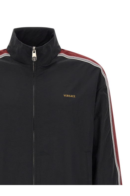 Craquelé-effect blouson Black