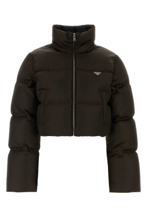 Brown Re-Nylon down jacket PRADA (29D056SOOO1WQ8)