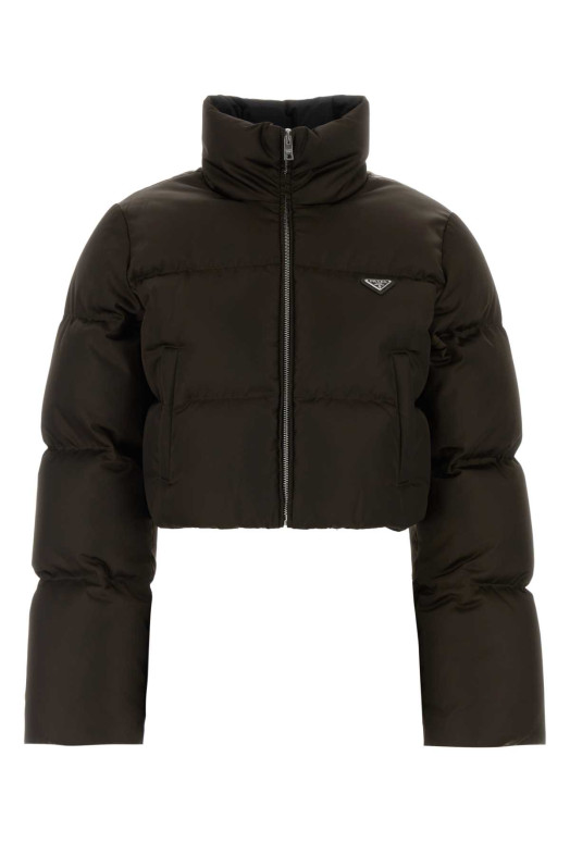 Brown Re-Nylon down jacket PRADA (29D056SOOO1WQ8)