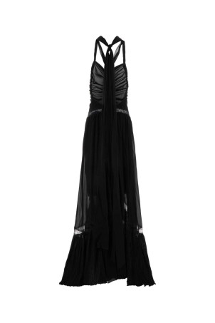 Black georgette long dress BLUMARINE (2A746A)