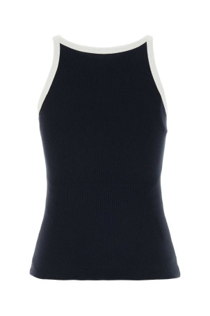 Navy blue cotton tank top PRADA (39687SOOO6513)