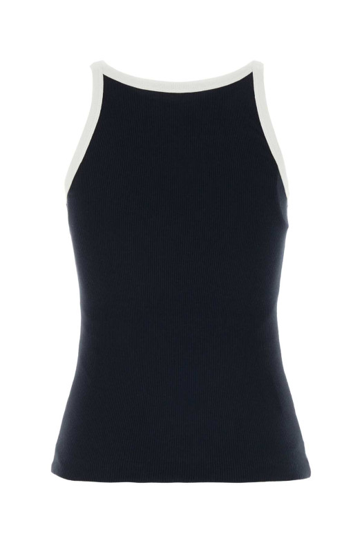 Navy blue cotton tank top PRADA (39687SOOO6513)