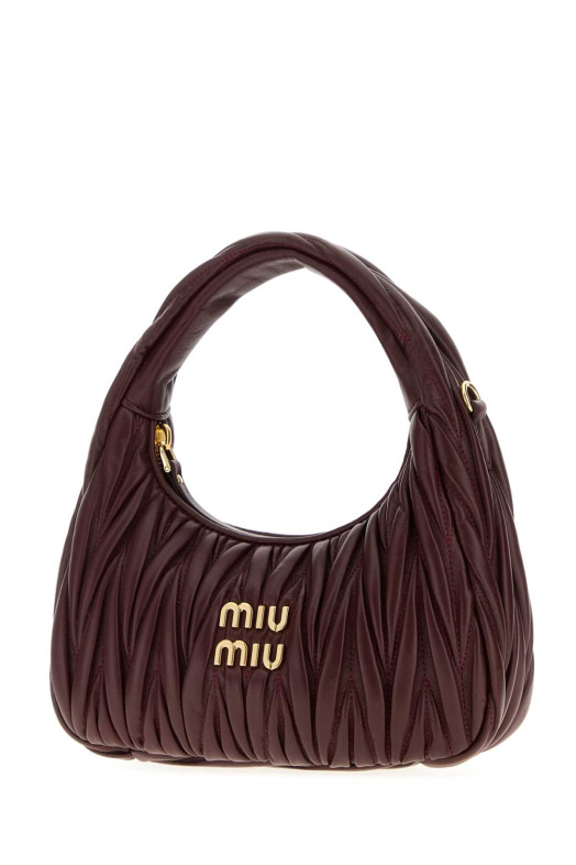 Сумка «Wander» из бургундской кожи наппа от MIU MIU (5BC125VOOYAN88)