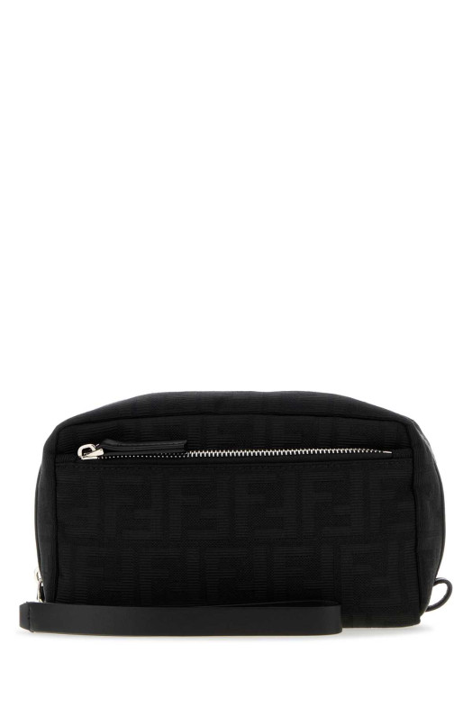 Embroidered jacquard small beauty case Black FENDI (8N0216B16F)