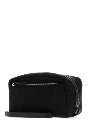 Embroidered jacquard small beauty case Black FENDI (8N0216B16F)