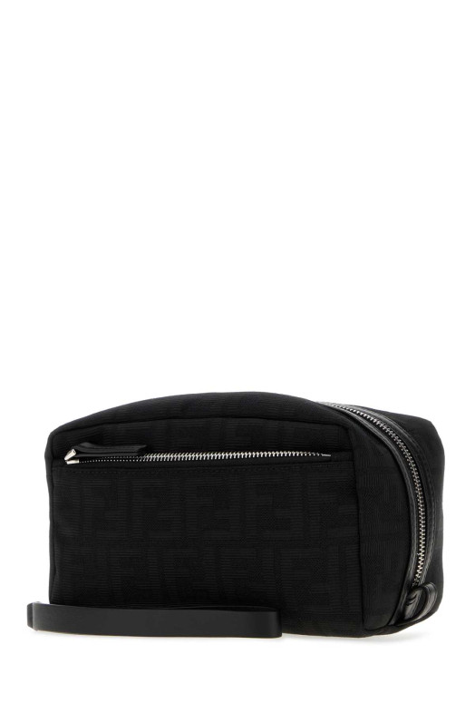 Embroidered jacquard small beauty case Black FENDI (8N0216B16F)