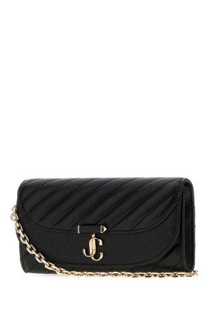Black leather  AVN Curve crossbody bag JIMMY CHOO (AVNCURWALCHNHBU)