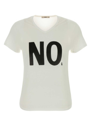 White cotton t-shirt FENDI (FS9805B19V)