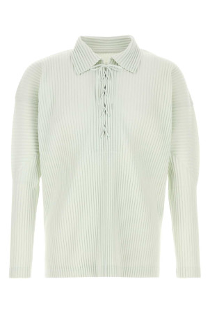 Mint green polyester polo shirt HOMME PLISSE' ISSEY MIYAKE (HP66JK052)