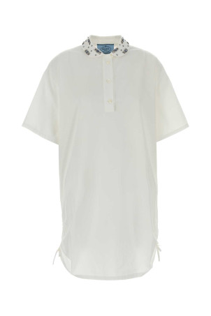 White poplin polo dress Black PRADA (P3T37RSOOO17DG)