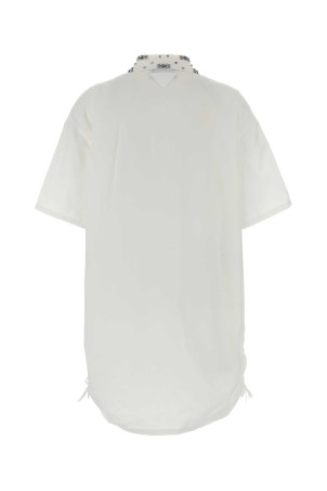 White poplin polo dress Black PRADA (P3T37RSOOO17DG)