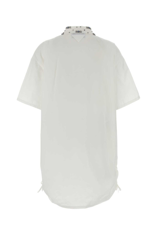 White poplin polo dress Black PRADA (P3T37RSOOO17DG)