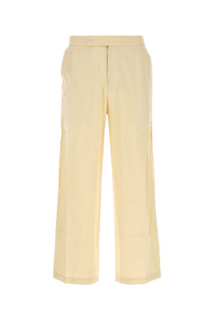 Ivory cotton Corniche pant Beige BAZISZT (PA04012)