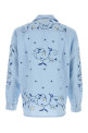Embroidered cotton blend Lotus shirt BLUE BAZISZT (SR08096)